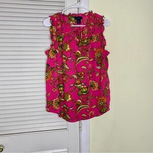 Rachel Roy Pink Floral Sleeveless Casual Blouse Tops size medium